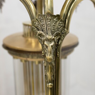 Large English 18th Century Adams Style Polished Brass Hanging Lantern