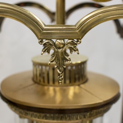 Large English 18th Century Adams Style Polished Brass Hanging Lantern
