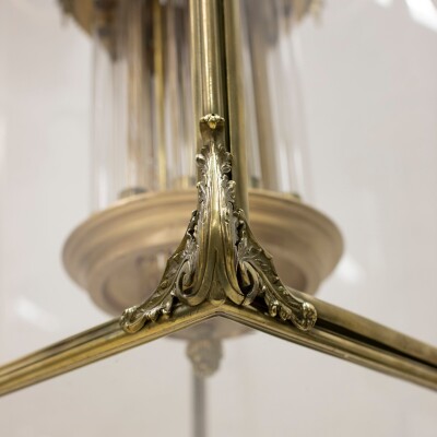 Large English 18th Century Adams Style Polished Brass Hanging Lantern