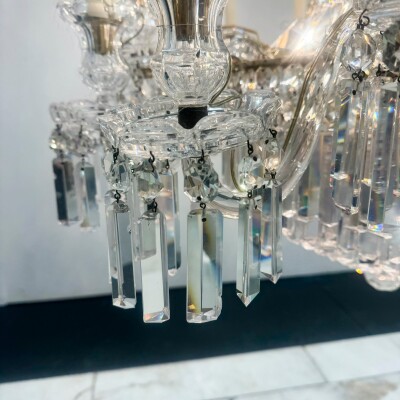 Mid 19th Century Antique Crystal Chandelier By F&C Osler of Tent and Waterfall D