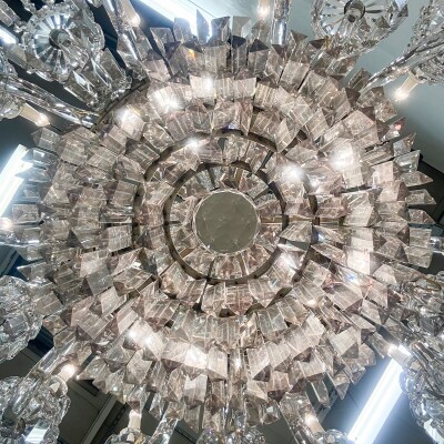 Mid 19th Century Antique Crystal Chandelier By F&C Osler of Tent and Waterfall D
