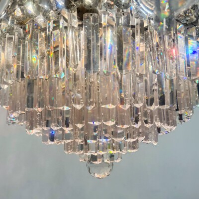 Mid 19th Century Antique Crystal Chandelier By F&C Osler of Tent and Waterfall D