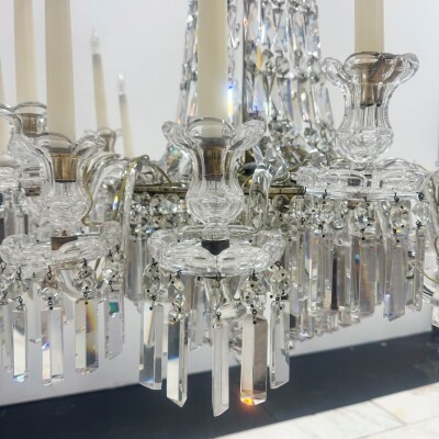 Mid 19th Century Antique Crystal Chandelier By F&C Osler of Tent and Waterfall D