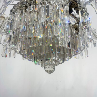 Mid 19th Century Antique Crystal Chandelier By F&C Osler of Tent and Waterfall D