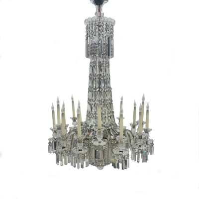 Mid 19th Century Antique Crystal Chandelier By F&C Osler of Tent and Waterfall D
