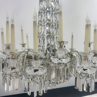Mid 19th Century Antique Crystal Chandelier By F&C Osler of Tent and Waterfall D