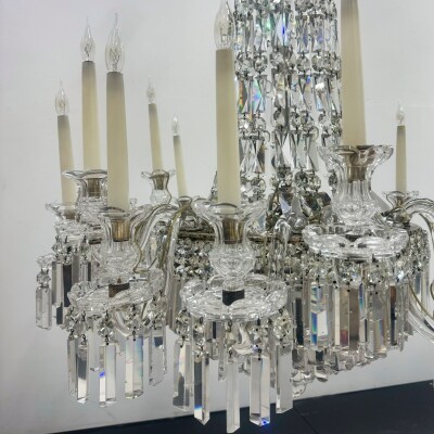 Mid 19th Century Antique Crystal Chandelier By F&C Osler of Tent and Waterfall D