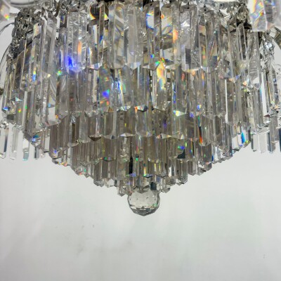 Mid 19th Century Antique Crystal Chandelier By F&C Osler of Tent and Waterfall D