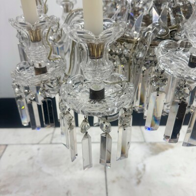 Mid 19th Century Antique Crystal Chandelier By F&C Osler of Tent and Waterfall D