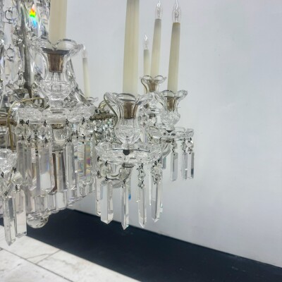 Mid 19th Century Antique Crystal Chandelier By F&C Osler of Tent and Waterfall D