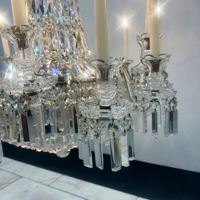 Mid 19th Century Antique Crystal Chandelier By F&C Osler of Tent and Waterfall D