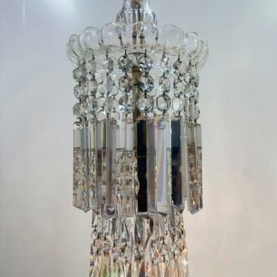 Mid 19th Century Antique Crystal Chandelier By F&C Osler of Tent and Waterfall D