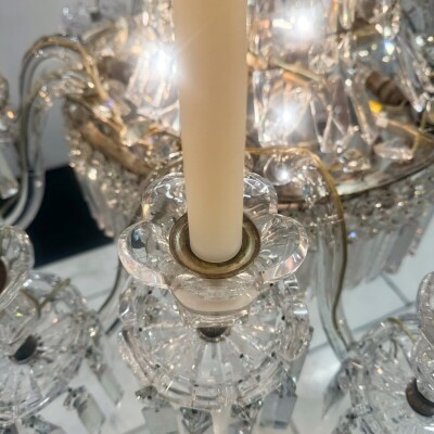 Mid 19th Century Antique Crystal Chandelier By F&C Osler of Tent and Waterfall D