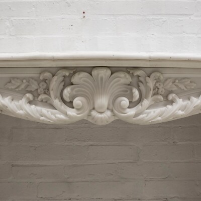 Antique Louis XV Rococo Style 19th Century Marble Fireplace