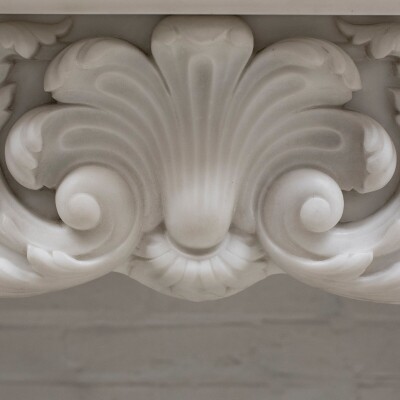 Antique Louis XV Rococo Style 19th Century Marble Fireplace