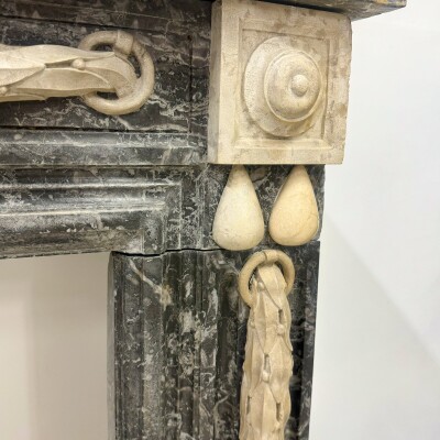 Antique Italian Empire-Style Marble Fireplace Surround