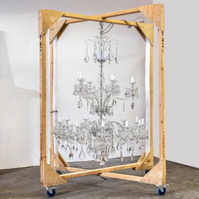 Spectacular Extra Large Lead Antique Crystal Chandelier 5'7'' Tall