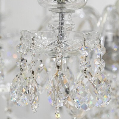 Spectacular Extra Large Lead Antique Crystal Chandelier 5'7'' Tall