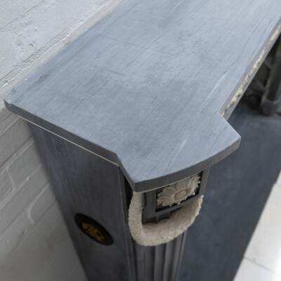 Antique Early 19th Century French Style Grey Marble Fireplace Surround