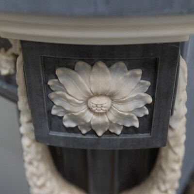 Antique Early 19th Century French Style Grey Marble Fireplace Surround