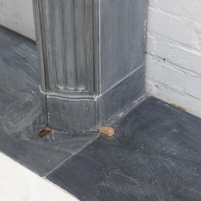 Antique Early 19th Century French Style Grey Marble Fireplace Surround