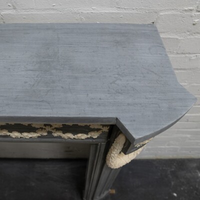 Antique Early 19th Century French Style Grey Marble Fireplace Surround
