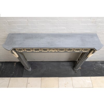 Antique Early 19th Century French Style Grey Marble Fireplace Surround