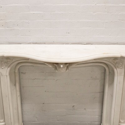 Antique Victorian Statuary Marble Surround with Carved Eagle