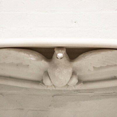 Antique Victorian Statuary Marble Surround with Carved Eagle