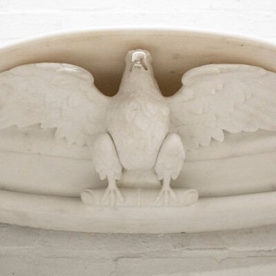 Antique Victorian Statuary Marble Surround with Carved Eagle