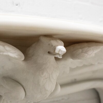 Antique Victorian Statuary Marble Surround with Carved Eagle
