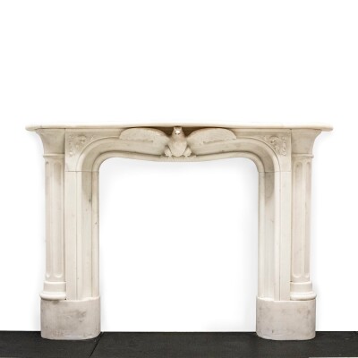 Antique Victorian Statuary Marble Surround with Carved Eagle