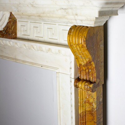 Antique Neo Classical Georgian Carrara & Sienna Marble Fireplace Surround