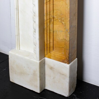 Antique Neo Classical Georgian Carrara & Sienna Marble Fireplace Surround