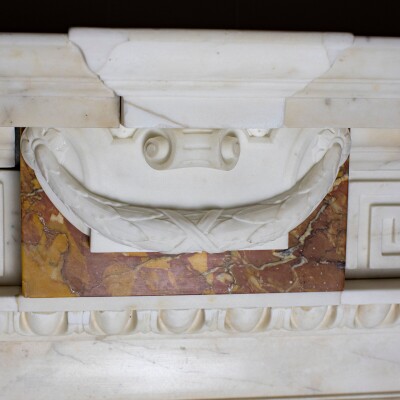 Antique Neo Classical Georgian Carrara & Sienna Marble Fireplace Surround