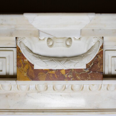 Antique Neo Classical Georgian Carrara & Sienna Marble Fireplace Surround