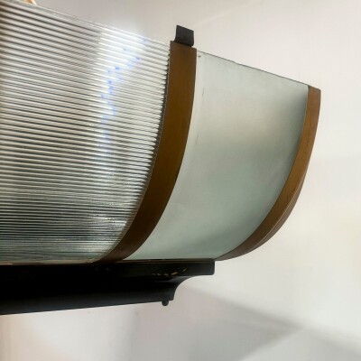 Grand Antique Art Deco Opal Glass & Iron Light | 4 Available