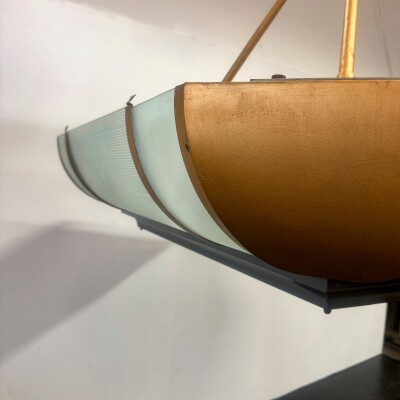 Grand Antique Art Deco Opal Glass & Iron Light | 4 Available