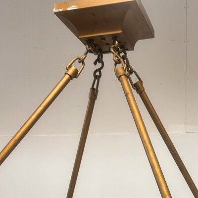 Grand Antique Art Deco Opal Glass & Iron Light | 4 Available