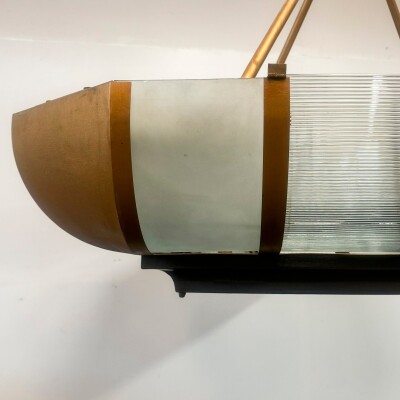 Grand Antique Art Deco Opal Glass & Iron Light | 4 Available