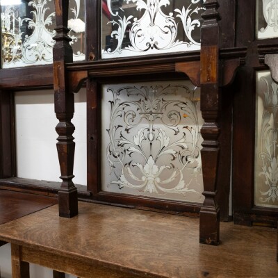 Antique Victorian Mahogany Back Bar | Backfitting with Etched Mirror
