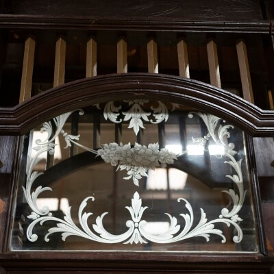 Antique Victorian Mahogany Back Bar | Backfitting with Etched Mirror