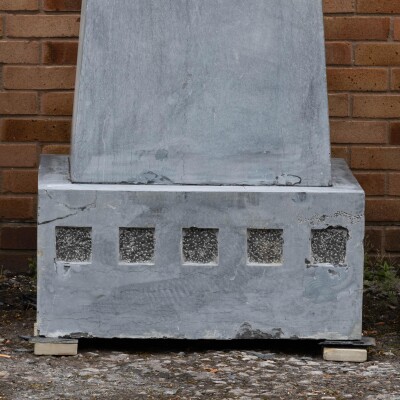 Monumental Egyptian Pharaoh Marble Statue on Plinth