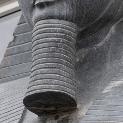 Monumental Egyptian Pharaoh Marble Statue on Plinth