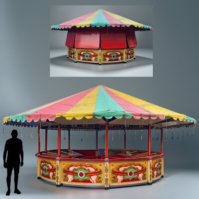 Vintage Fairground Roll-a-Ball Round Games Showman Tent