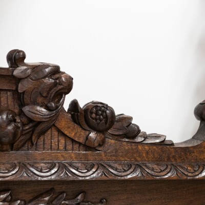 Antique Heavily Carved Continental Four Posted Bed | European Double