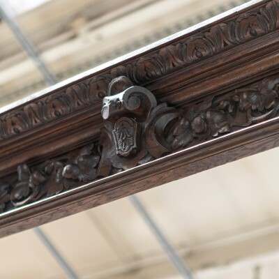 Antique Heavily Carved Continental Four Posted Bed | European Double
