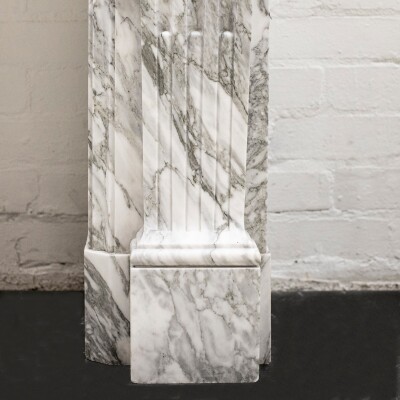 Louis XVI Style Italian Arabescato Marble Fireplace