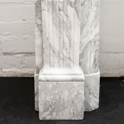 Louis XVI Style Italian Arabescato Marble Fireplace