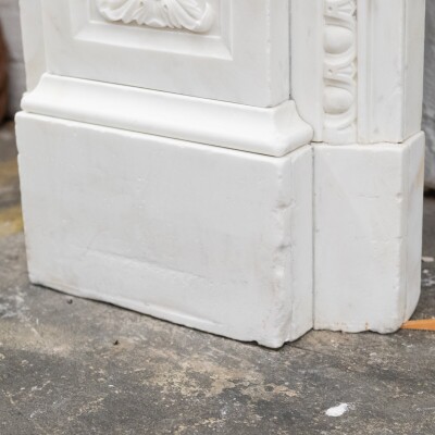 Antique Victorian Carved Statuary Marble Arched Chimneypiece